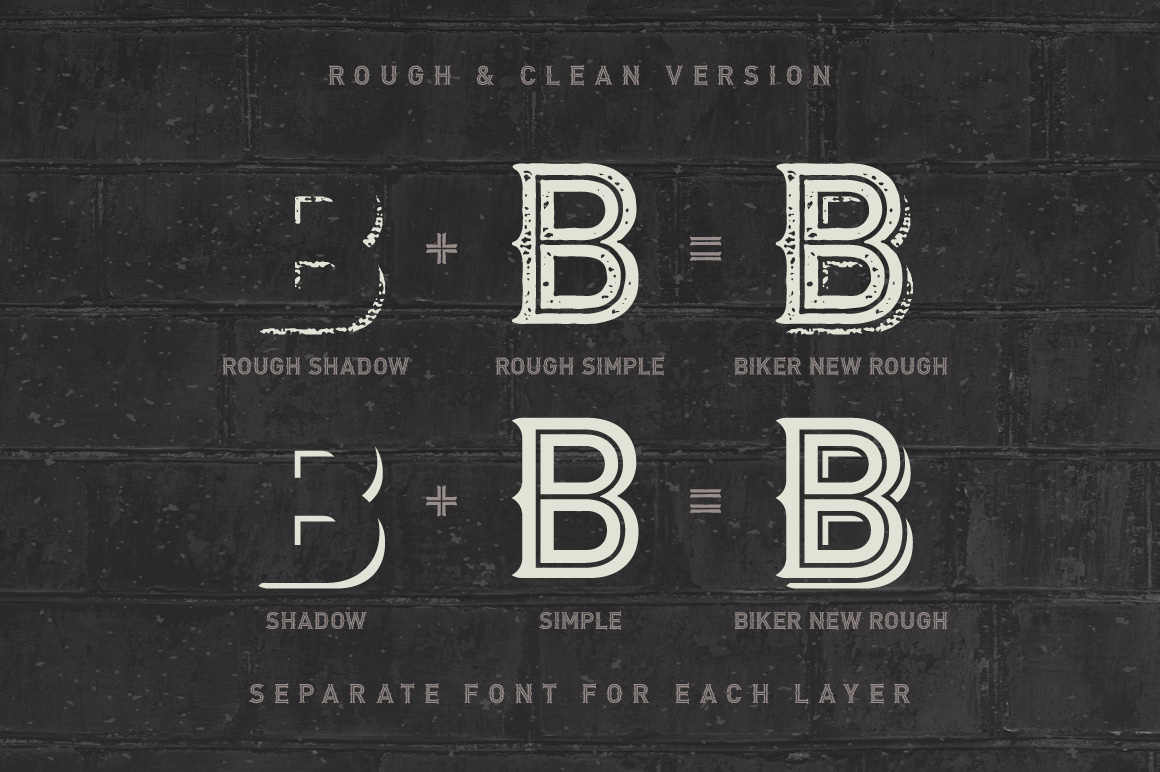 Пример шрифта Biker New Rough Shadow